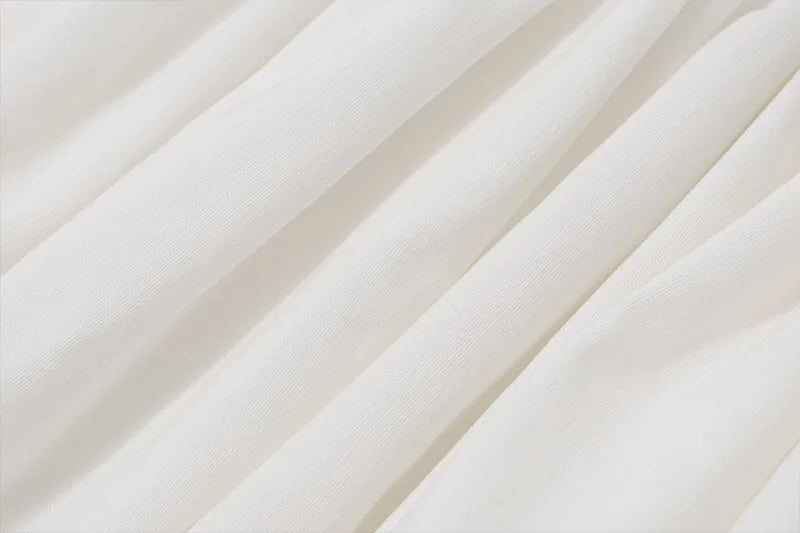 Women's White A-Line Mini Ball Gown - Backless Pleated Summer Party Dress