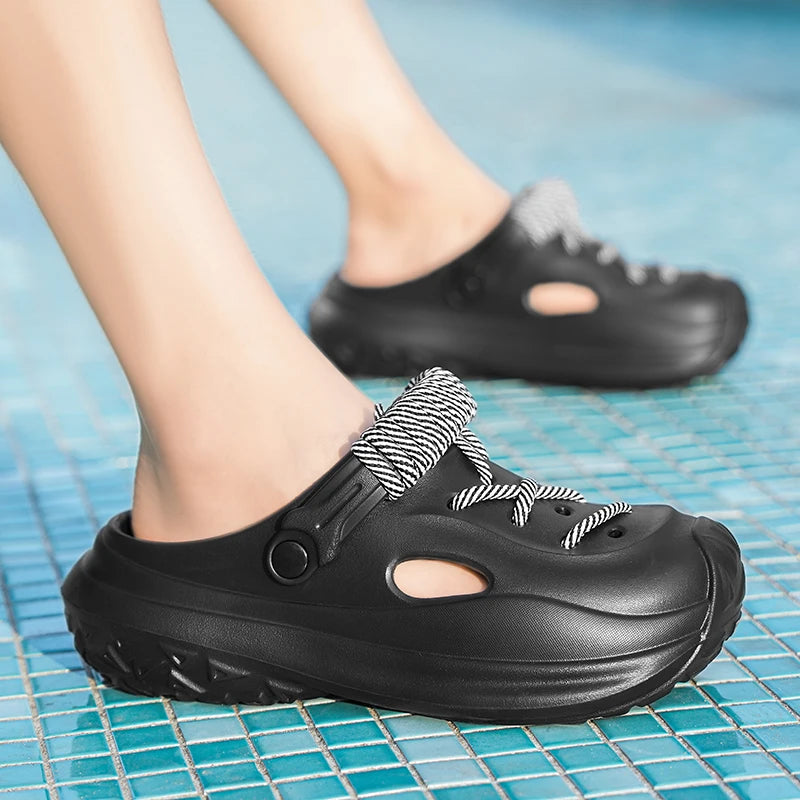 Men's Summer Slippers Platform Sandals Clogs Waterproof Beach Slippers Strap Design Flip Flops Slides