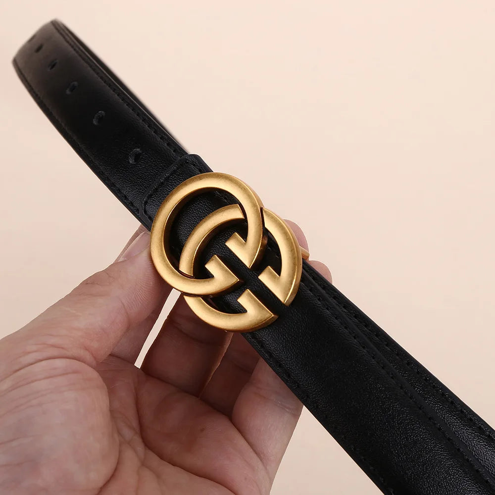Women's Alloy Letter Button Head Belt