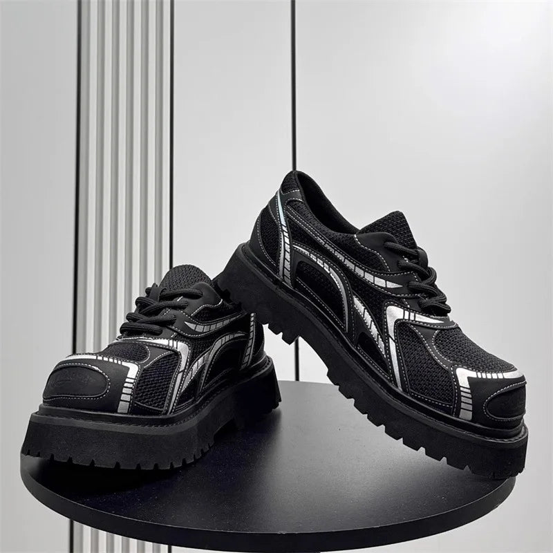 Men's Platform Derby British Style Thick Sole Breathable Shoes
