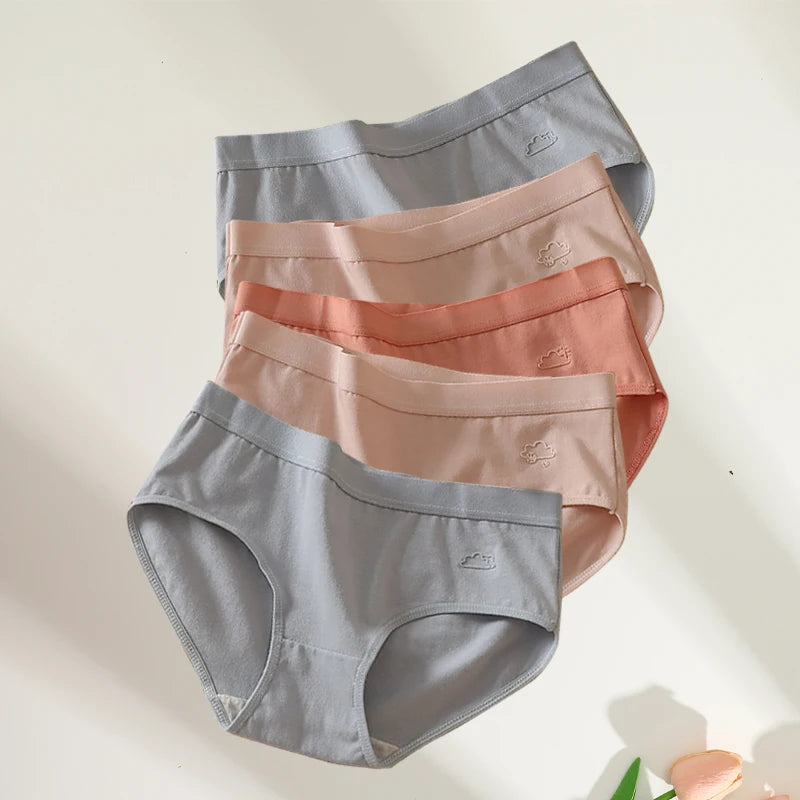 Women's Cotton Panties 5-Pack - Low Rise Breathable Briefs