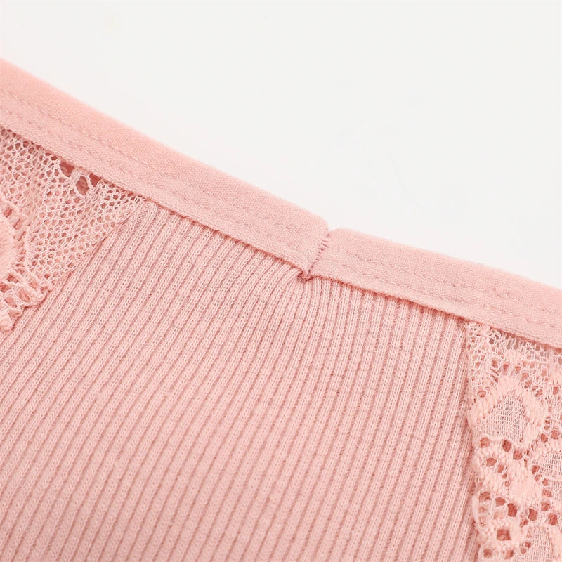 Cotton Lace Thongs - 3 Pack Low Waist Bikini Panties