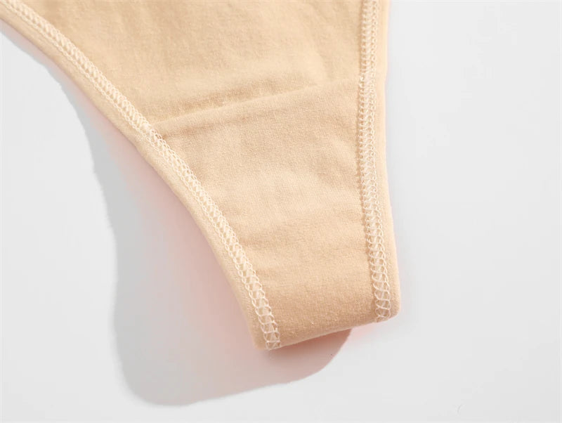 3Pcs Cotton Thongs Pantie Low Waist Comfortable Underwear Breathable G-string Soft Lingerie