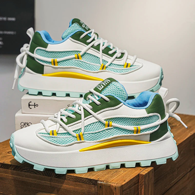 Men's Lightweight Platform Sneakers - Breathable Running Shoes