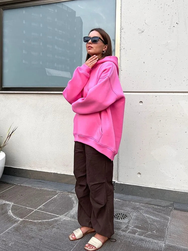 Women's Oversized Fleece Pullover Hoodie
