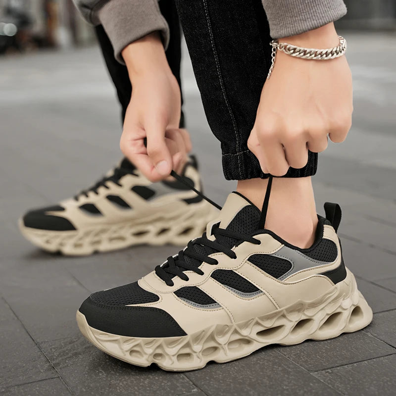 Men's Casual Breathable Sports Shoes Lace Up Comfortable Sneakers