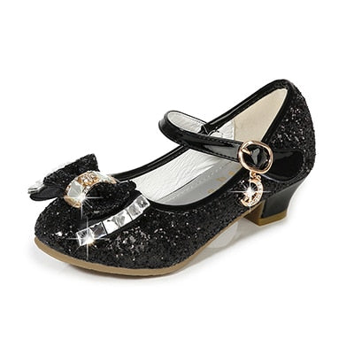 Girls Flower Glitter Butterfly Knot Shoes