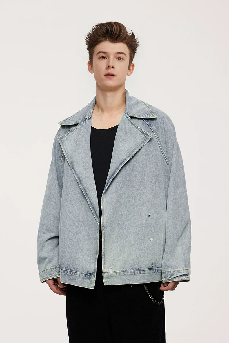 Unisex Vintage Distressed Denim Jacket