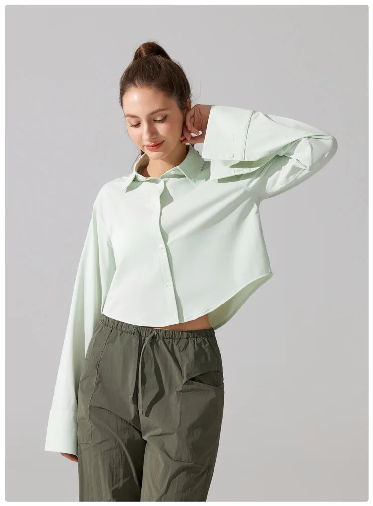 Women's UPF50+ Long Sleeve Yoga Shirt - Quick Dry Sun Protection Top