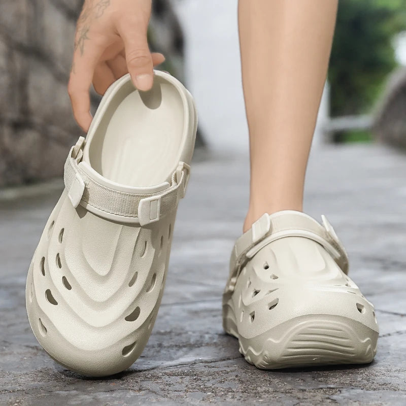 Men's Summer Slippers Platform Sandals Clogs Waterproof Beach Slippers Flip Flops Casual Slides