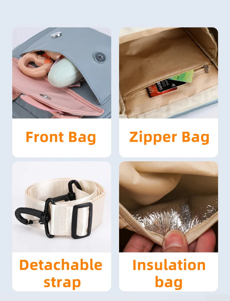 Fashion Diaper Bag Backpack - Nappy Bag for Stroller & Baby Essentials
