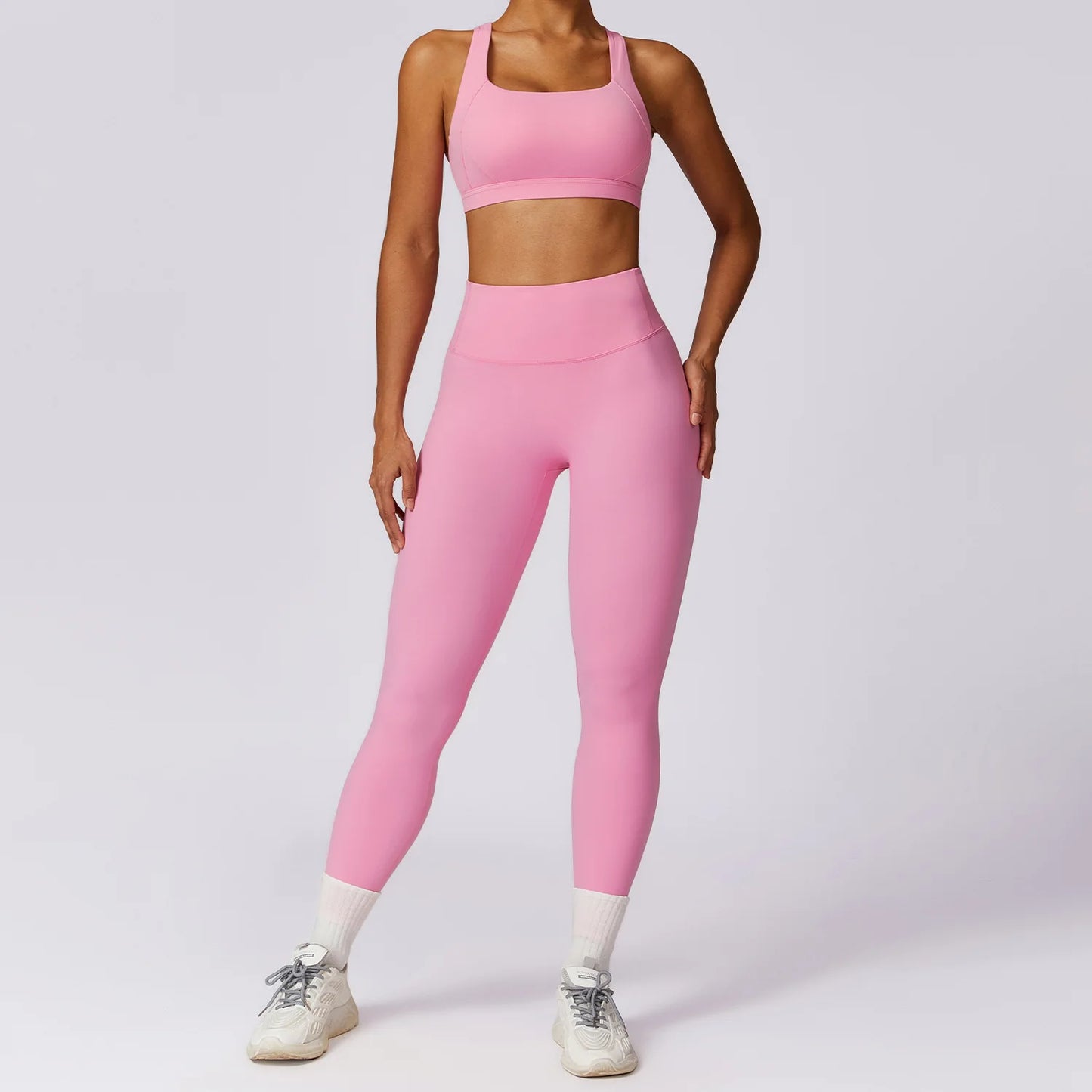 Women's 2Pcs Sports Fitness Tracksuit Workout Sportswear Quick-Drying Yoga Gym Yoga Set