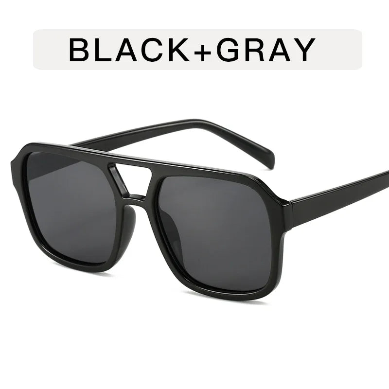 Women's Retro Square Sunglasses - Large Frame UV400 Protection Eyewear