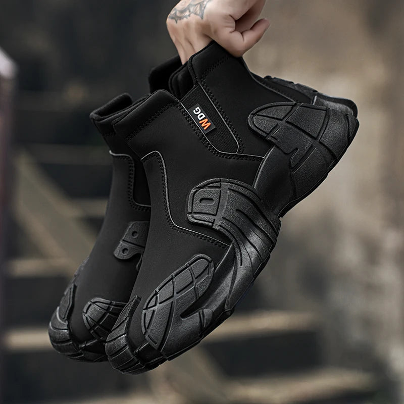 Men's Casual High Top Platform Skateboard Slip On Ankle Comfortable Vulcanized Sneakers