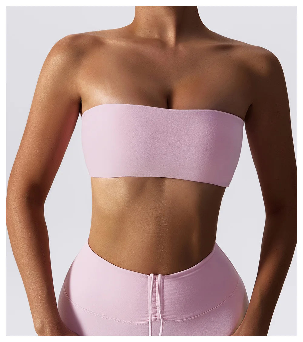 Women's Casual Sports Bra Gym Breathable Training Yoga Clothes Tube Top Fitness Workout Tank Top