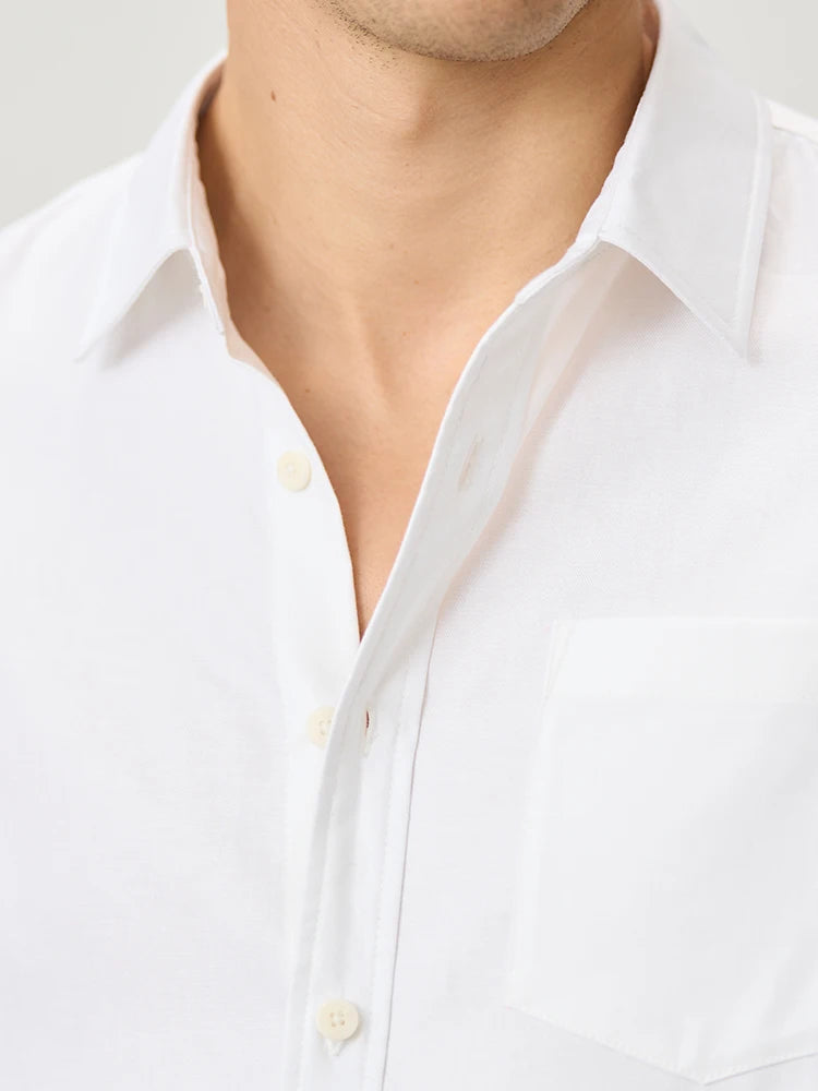 Linen Cotton Blend Shirt - Breathable Casual Shirt for Men