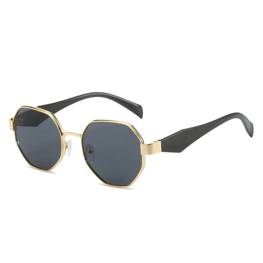 Retro Polygonal Metal Frame Sunglasses UV400