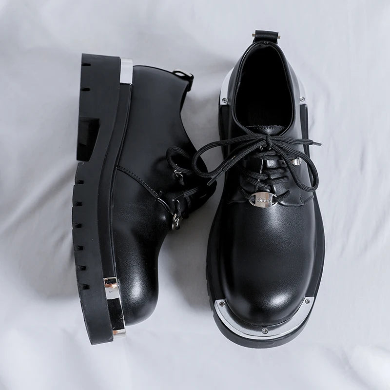 Men's Platform PU Leather Lace-up Shoes