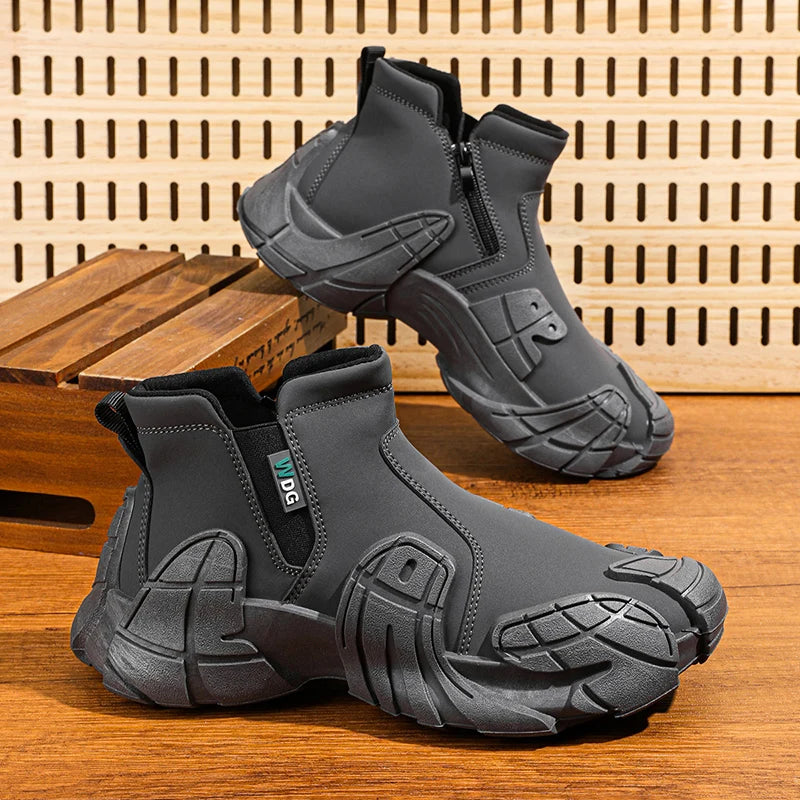 Men's Casual High Top Platform Skateboard Slip On Ankle Comfortable Vulcanized Sneakers