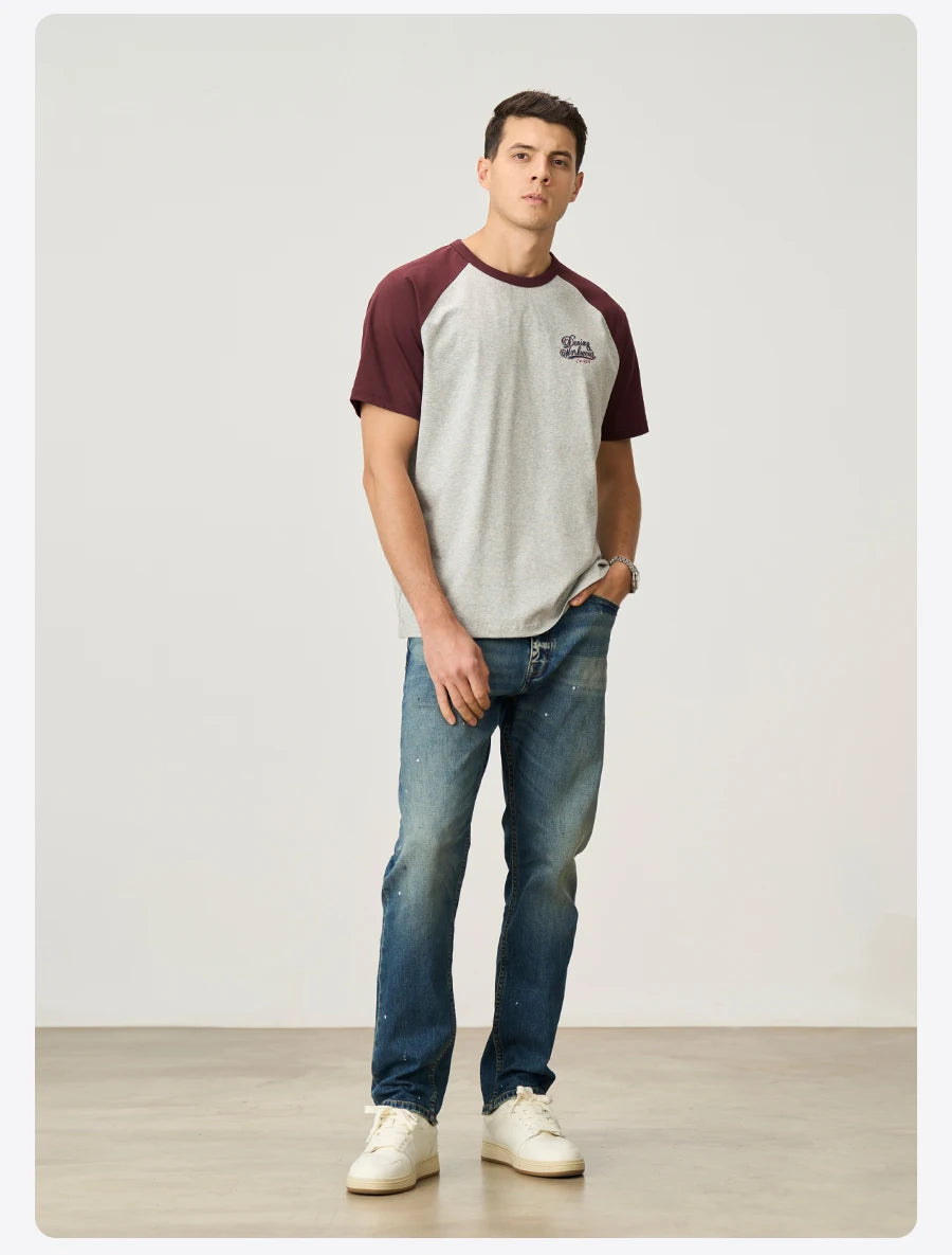 Men's Summer 240gsm Cool Feeling Sorona Fabric Oversize Raglan Sleeve Athletic Sports Gym Workout T-Shirt