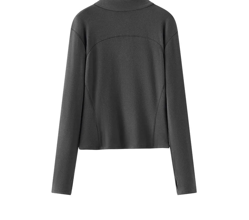 Women's Sporty Colorblock Long Sleeve Thermal Base Shirt - Slim Fit Fleece Winter Top