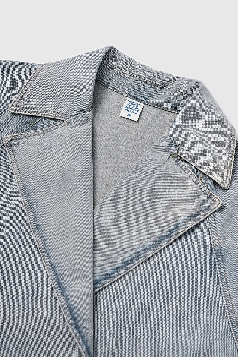 Unisex Vintage Distressed Denim Jacket