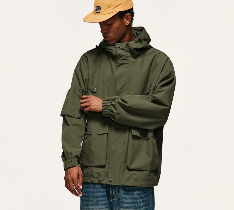 Unisex Spring Outdoor Waterproof Hiking Multi Pockets Cargo Jacket