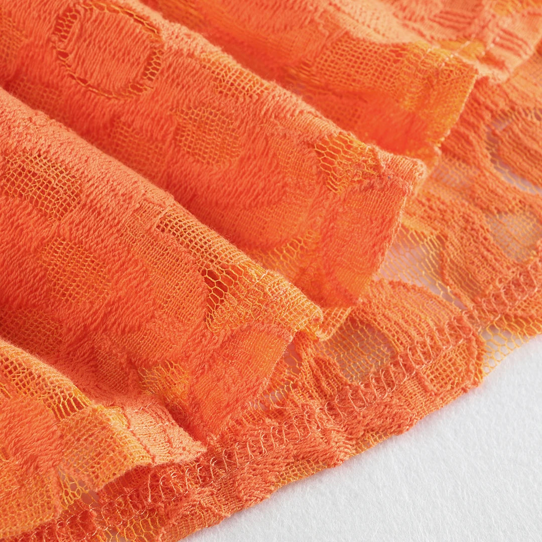 Women's Summer Hollow Lace  Halter Strapless Sleeveless Naked Waist Long Chic Dress