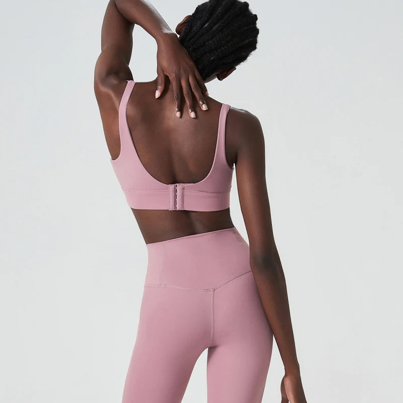 Women's Two Pieces Fitness Yoga Gym Breathable Workout Running Sportswear Set