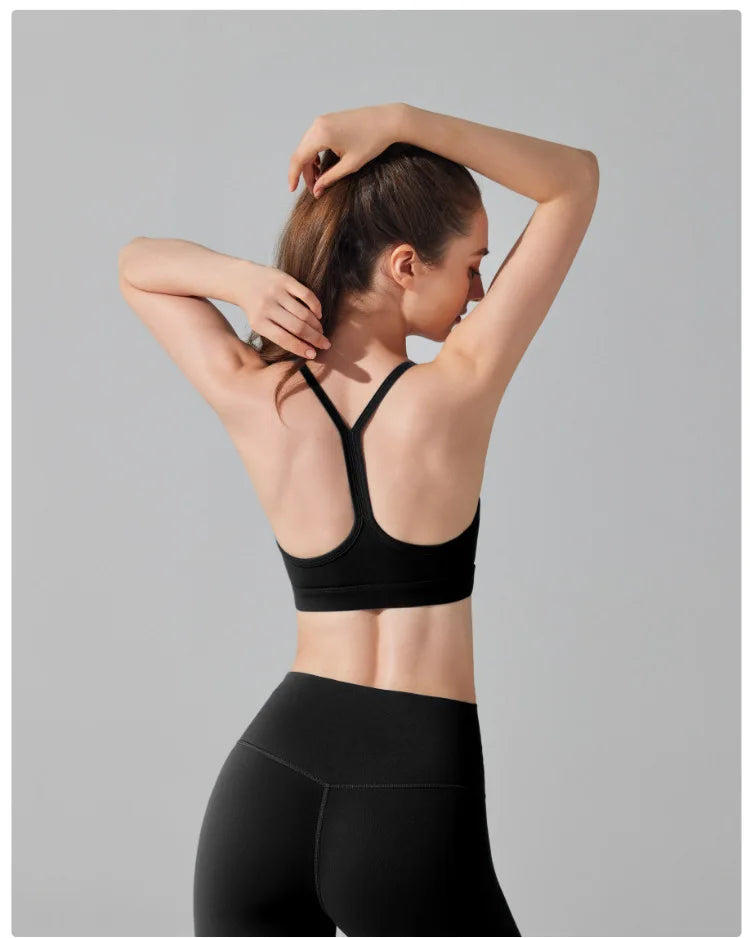 Women's Fitness Yoga Bra Buttery Soft Gym Crop Top Back Breathable Workout Top Sports Vest
