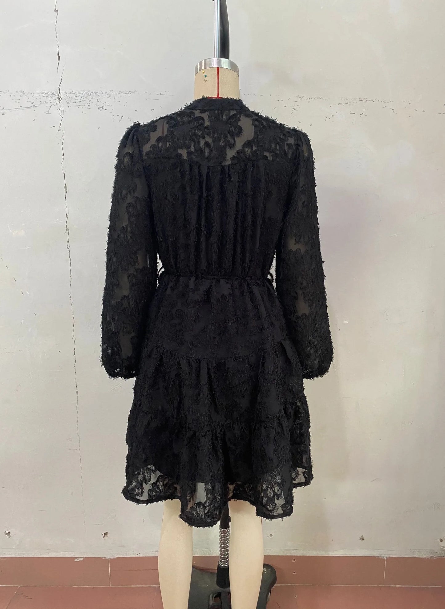 Autumn Winter Fashion - Elegant V-neck Chiffon Dress