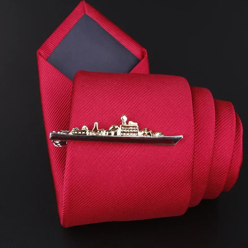 Airplane Copper Metal Tie Clip - Men's Professional Accessory
