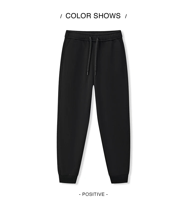 Men's Thermal Fleece Lined Jogger Pants - Antibacterial Loose Fit Winter Sweatpants