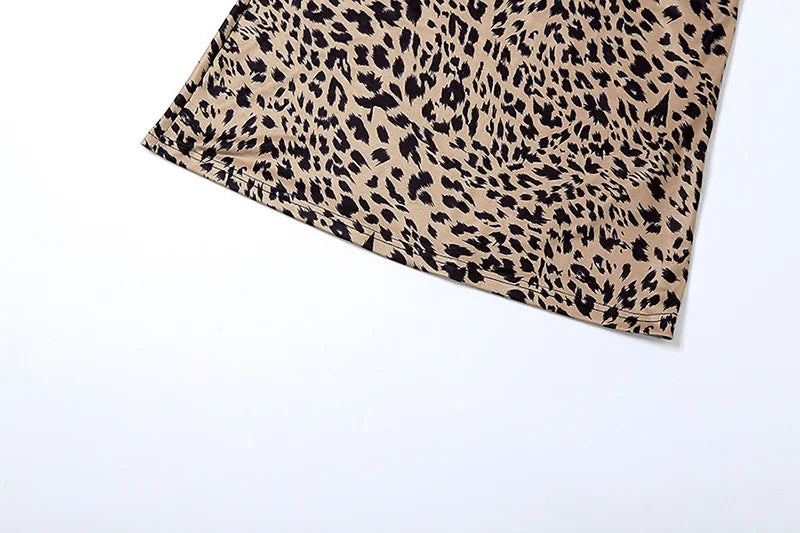Women's Animal Leopard Print Slip Tie Front Maxi Dress - Sleeveless Backless Dress