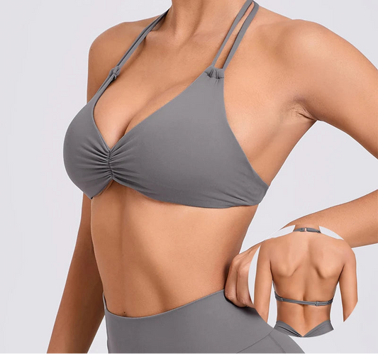 Women's Adjustable Yoga Bra Running Workout Underwear Fitness Push up Quick-Dry Sportswear Gym Top Scrunch Sports Bra