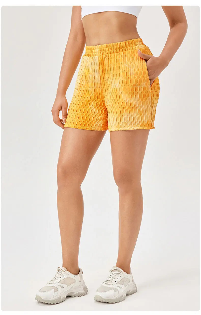 Women's Fitness Yoga Shorts Super Stretch Tie-Dye Outdoor Running Shorts Breathable Quick Dry Sportswear Workout Shorts