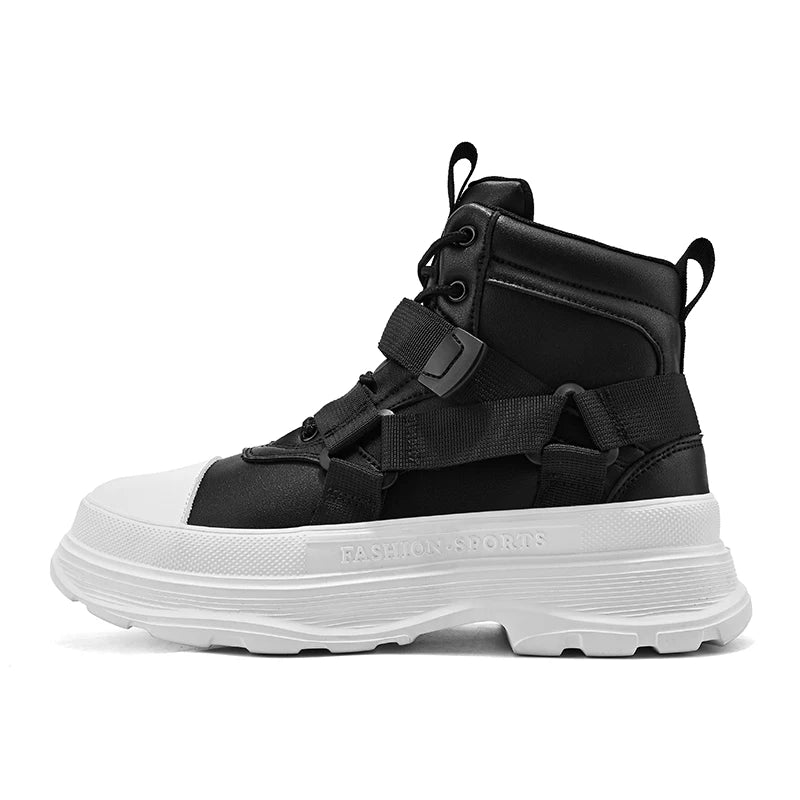 Men's High-Top Platform Sneakers - Casual Ankle Boots