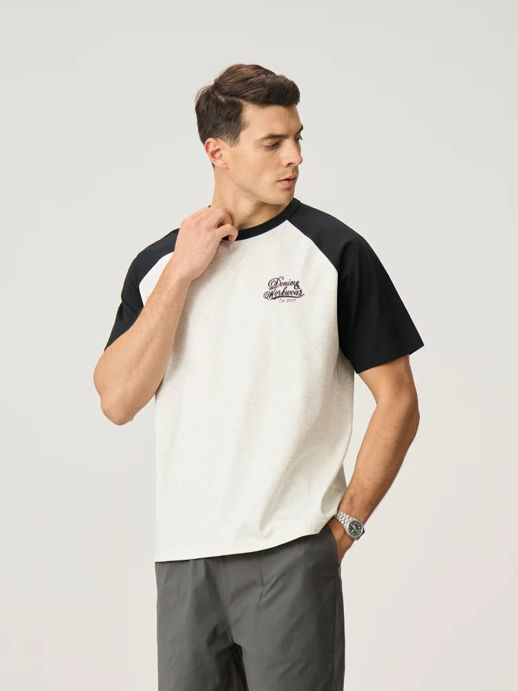 Men's Summer 240gsm Cool Feeling Sorona Fabric Oversize Raglan Sleeve Athletic Sports Gym Workout T-Shirt