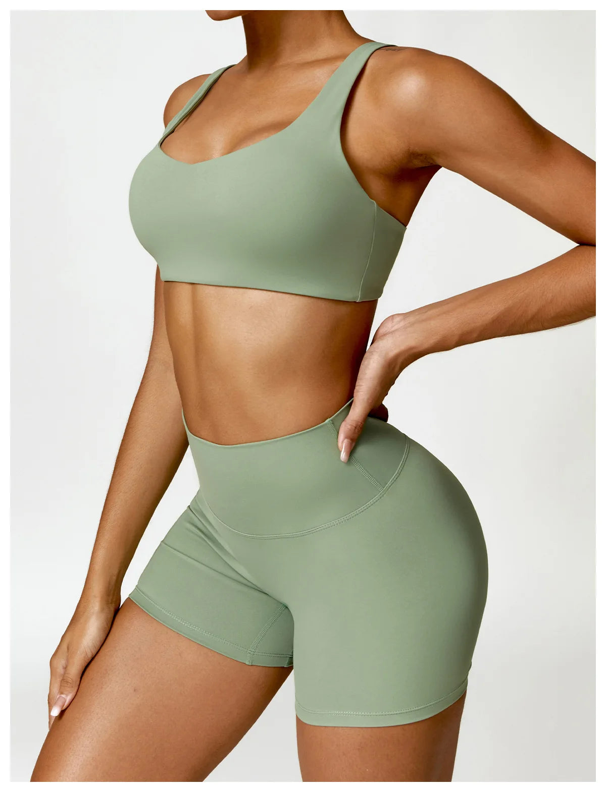 Women's 2 Pcs Yoga  Workout Sportswear Tracksuit Running Fitness Leggings Gym Set