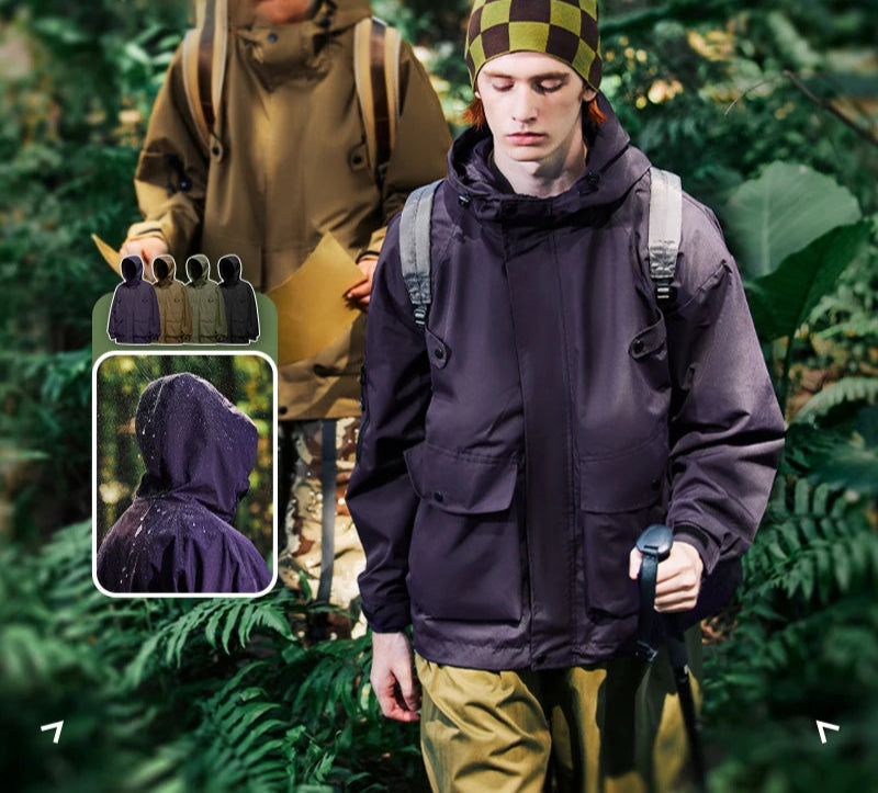 Unisex Spring Outdoor Waterproof Hiking Multi Pockets Cargo Jacket