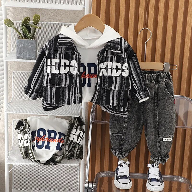 Boy's 3PCS Denim Jeans Set