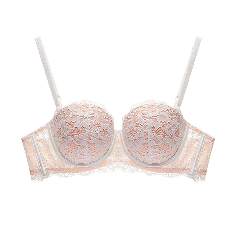 Women's Lace Push Up Bra - Floral Underwire Half Cup Brassiere