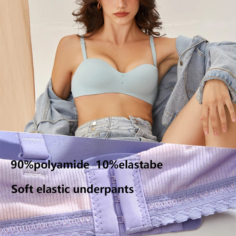 Women's Seamless Bra Wireless Adjustable Push Up Brassiere Comfort Soft Underwear Lingerie