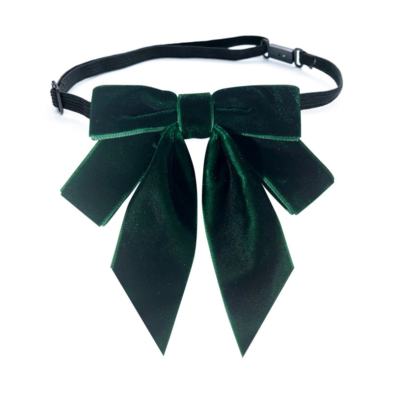 Women's Velvet Bow Tie Brooch - Elegant Collar Pin Accessory