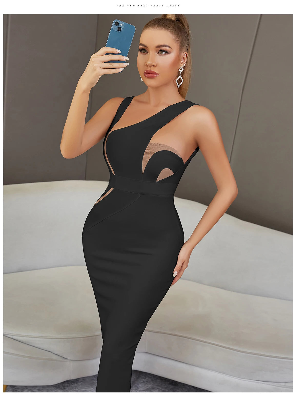 Backless Bandage Midi Dress - Sleeveless Bodycon Party Dress