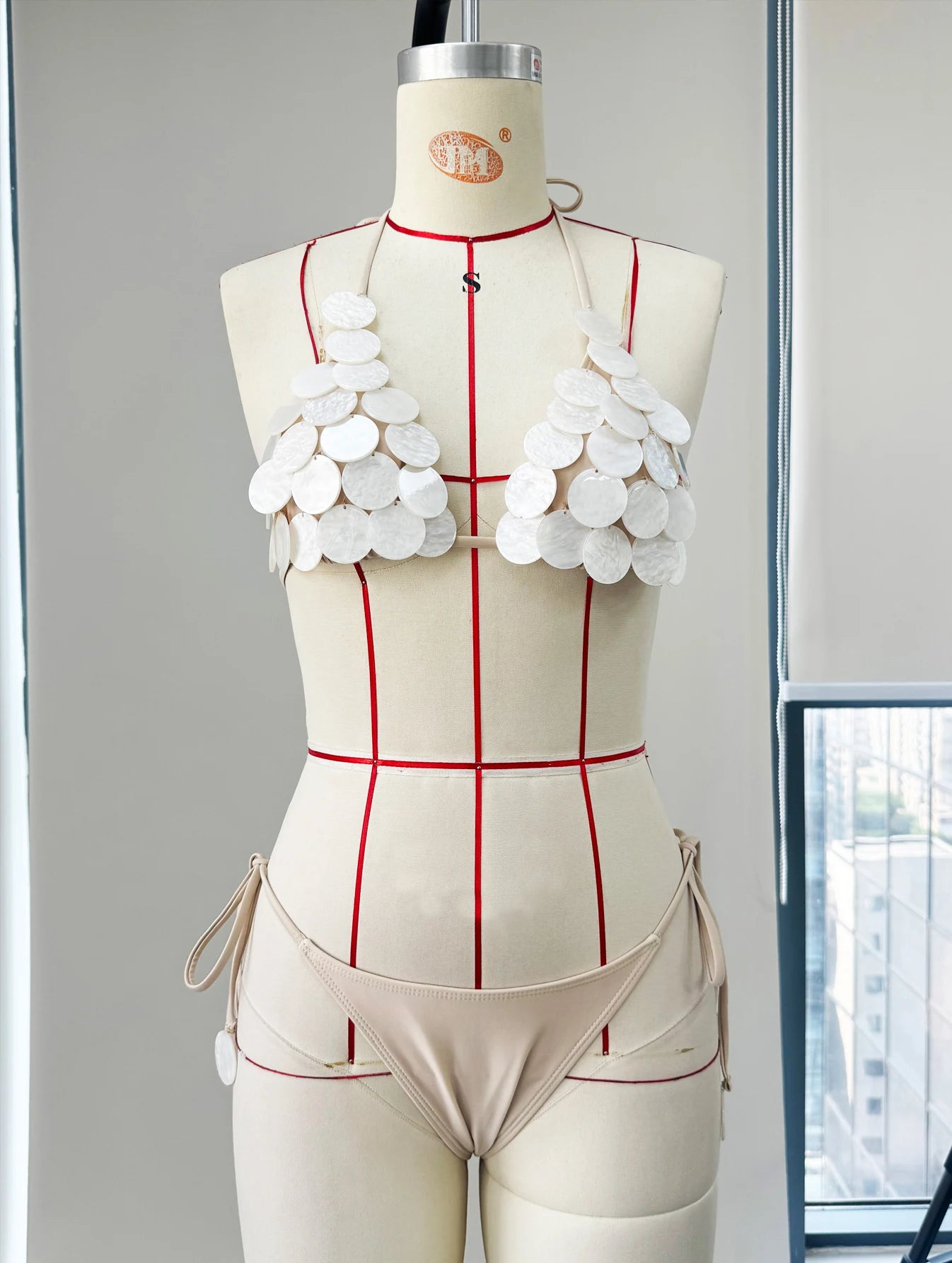 Women's Pearl Skirt Set A Line Skirt High Waist Beach Skirt Bandage Short Top Summer Beach Set