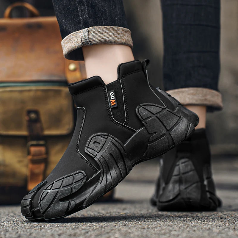 Men's Casual High Top Platform Skateboard Slip On Ankle Comfortable Vulcanized Sneakers