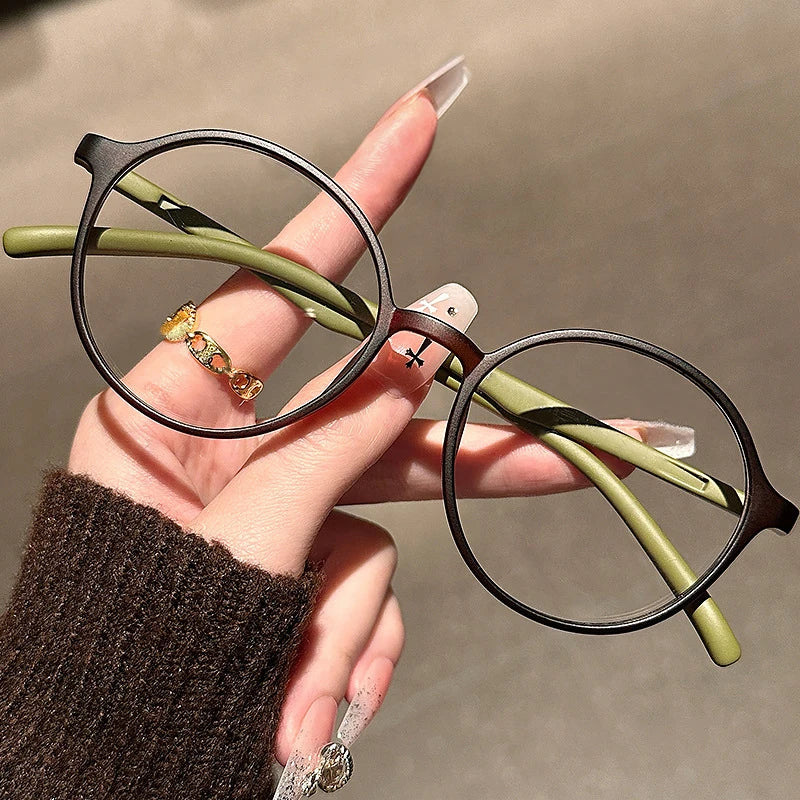 Unisex Vintage Round Transparent Glasses Optical Frames Blue Light Blocking Eyewear