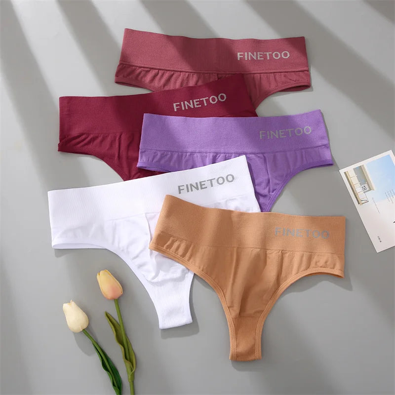 Seamless High Waist Thongs - 2 Pack Plus Size Underwear