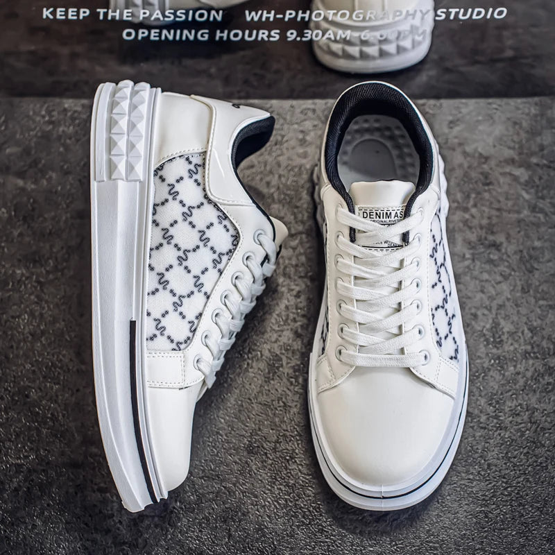Men's Platform Skateboard Vulcanized Sneakers - Breathable Running Tennis Shoes